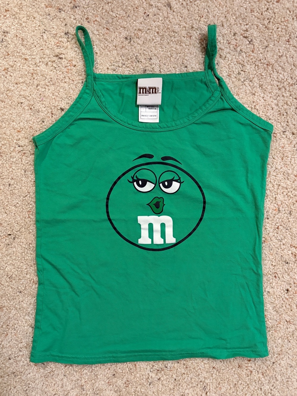 Green M&M’s tank top